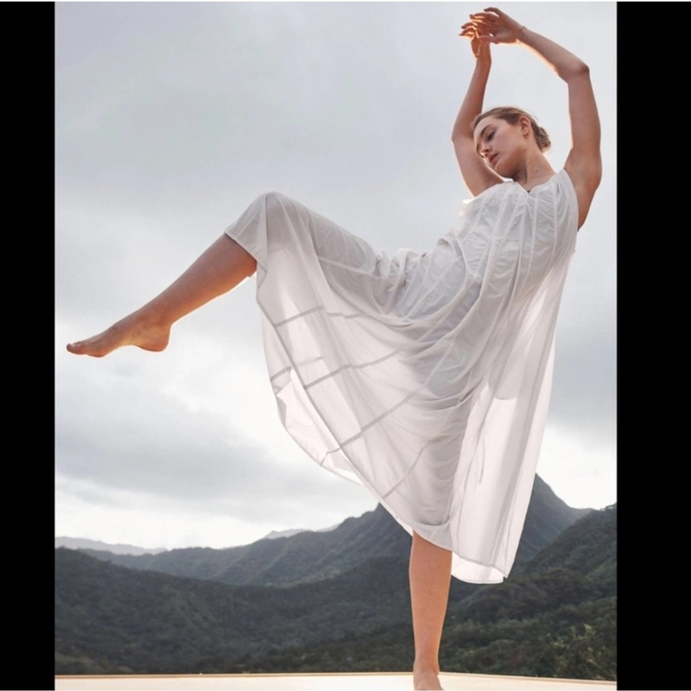 Athleta White Flowing Midi Dress